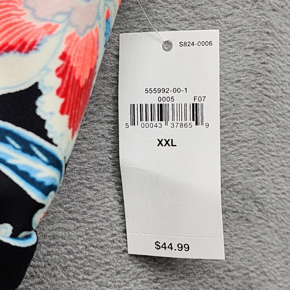 NWT Old Navy Swimsuit Womens XXL Black Neon Peach Floral One Piece Vacation Swim - Picture 12 of 14